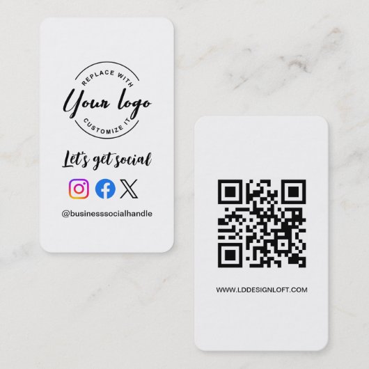 Carte De Visite Créons un code QR de site Web pour les médias soci (Devant / Derrière)