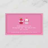 Carte De Visite Crêpes de fraises roses, Restauration / Boulangeri (Dos)