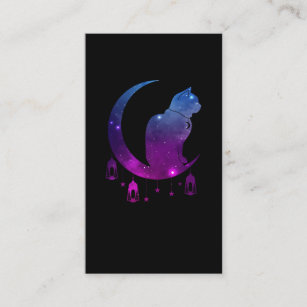 Carte De Visite Crescent Moon Chat Mystique Pastel Goth Spirituel