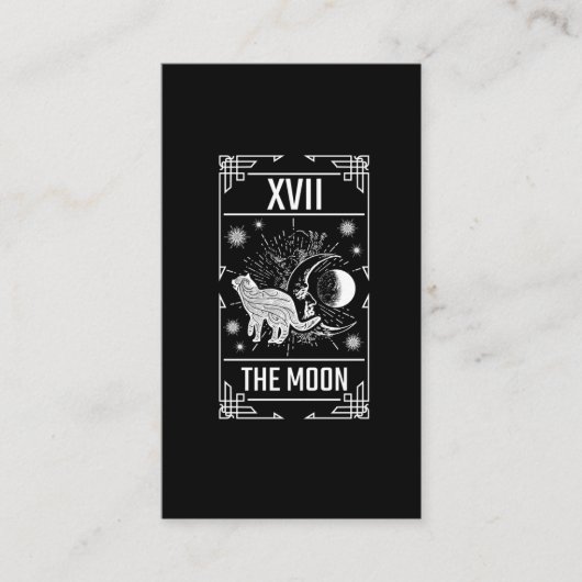 Carte De Visite Crescent Moon Occult Cat Gothic Witch (Devant)