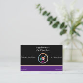 Carte De Visite Crescent Moon & Planètes - Rainbow Reiki Logo (Debout devant)