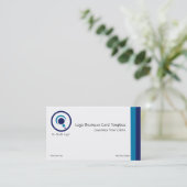 Carte De Visite Crescent Moon Planets Blue Logo (Debout devant)