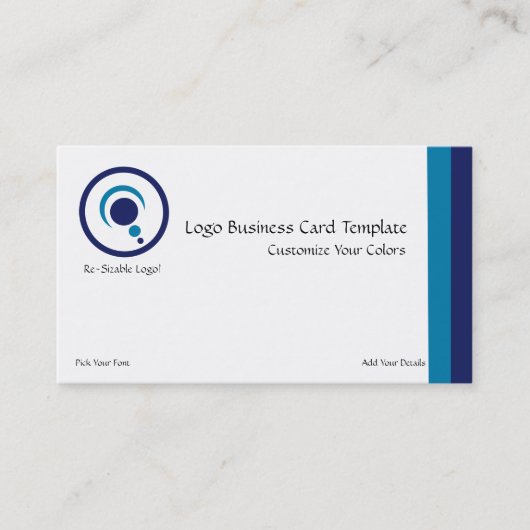 Carte De Visite Crescent Moon Planets Blue Logo (Devant)