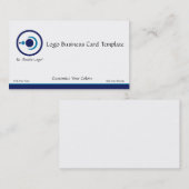 Carte De Visite Crescent Moon Planets Blue Logo (Devant / Derrière)