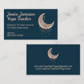 Carte De Visite Crescent Moon Rose or céleste (Devant / Derrière)