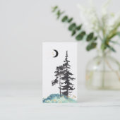 Carte De Visite *~* Crescent Moon Trees Pine Gold Stars Parties sc (Debout devant)
