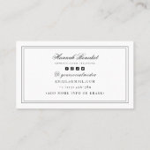 Carte De Visite Crest Monogramme Français Coquette Double Cadre (Dos)