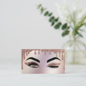 Carte De Visite Creuse d'or peintre de maquillage Wink Eye Lashes (Debout devant)