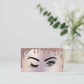 Carte De Visite Creuse d'or peintre de maquillage Wink Eye Lashes (Debout devant)