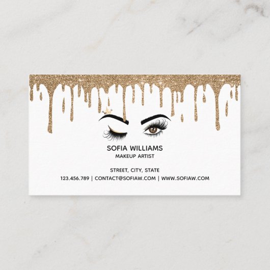 Carte De Visite Creuse d'or peintre de maquillage Wink Eye Lashes (Dos)
