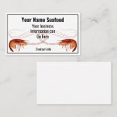 Carte De Visite Crevettes rouges fantaisie sur blanc (Devant / Derrière)