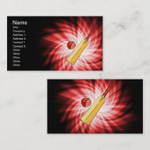 Carte De Visite Cricket ; rouge (Devant / Derrière)