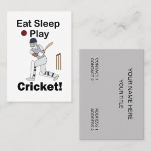 Carte De Visite Cricket Sports Manger Dormir Jouer Cricket