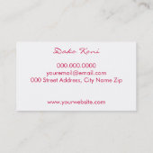 Carte De Visite Crimson dans l'aquarelle bleu océan (Dos)