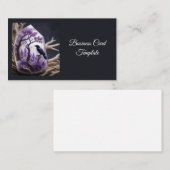 Carte De Visite Cristal Améthyste - Crows Blackbird Ravens (Devant / Derrière)