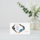 Carte De Visite cristal d'or bleu abstrait consultant élégant (Debout devant)