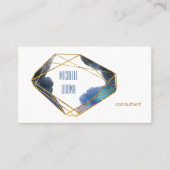 Carte De Visite cristal d'or bleu abstrait consultant élégant (Devant)