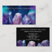 Carte De Visite * Cristal d'univers de gemme d'aquarelle de pierre (Devant / Derrière)