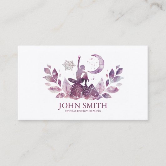 Carte De Visite Cristal Energy Healer Chakra méditation spirituell (Devant)