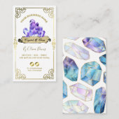 Carte De Visite Cristal Ésotérique Blanc Violet Et Or Ca Entrepris (Devant / Derrière)