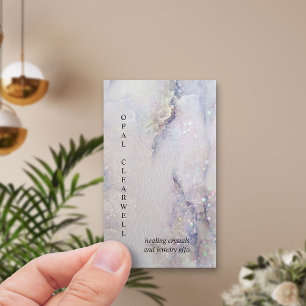 Carte De Visite Cristal Minéral Quartz Étincelle Aquarelle Vertica