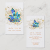 Carte De Visite *~* Cristaux bleus Etoiles de Parties scintillant  (Devant / Derrière)