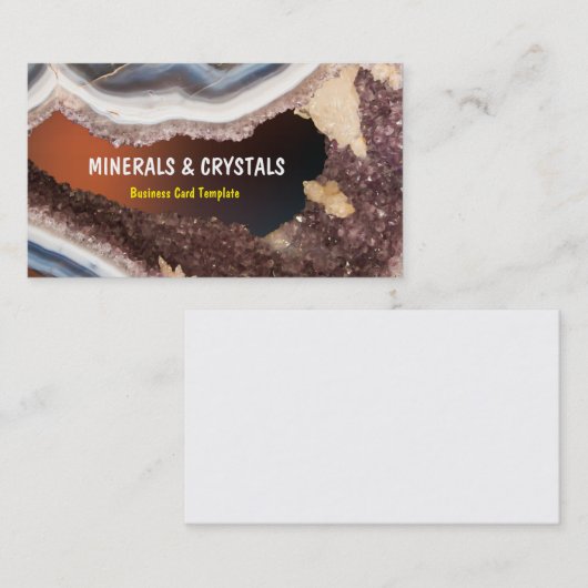 Carte De Visite Cristaux d'améthyste de Geode d'agate (Devant / Derrière)