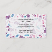 Carte De Visite cristaux d'aquarelle turquoises roses modernes (Dos)