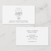 Carte De Visite Cristaux de lune FleurCarte de visite de guérison (Devant / Derrière)