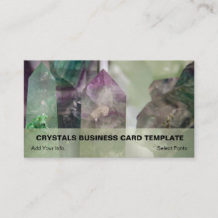 Carte De Visite Cristaux de verdure et de purple fluorite
