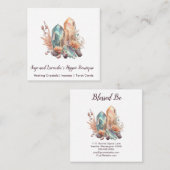 Carte de visite cristaux et fleurs (Devant / Derrière)