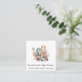 Carte de visite cristaux et fleurs (Debout devant)