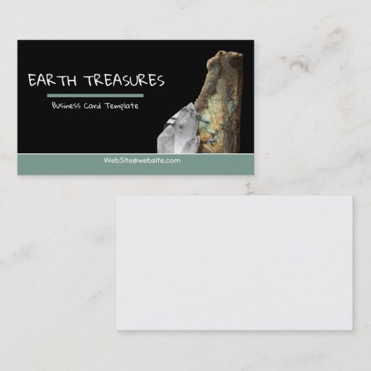 Carte De Visite Cristaux et minéraux d'Iridescente Labradorite (Devant / Derrière)