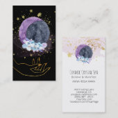 Carte De Visite *~* Cristaux Lune Ciel Cosmos Étoiles Main (Devant / Derrière)