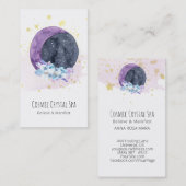 Carte De Visite *~* Cristaux Lune Cosmos Étoiles Ciel Univers (Devant / Derrière)