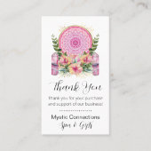 Carte De Visite Cristaux Mandala rose Yoga Reiki Spa Merci (Devant)