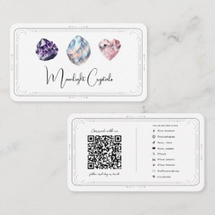 Carte De Visite Cristaux Métaphysiques Quartz Rose QR pour les Méd