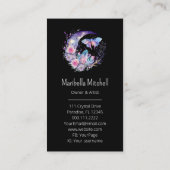 Carte De Visite Cristaux papillons Crescent Lune Fleurs pourpres (Dos)