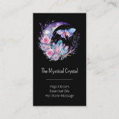Carte De Visite Cristaux papillons Crescent Lune Fleurs pourpres (Devant)