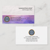 Carte De Visite Cristaux polygones violets Calques de papier PDG (Devant / Derrière)