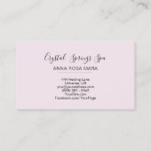 Carte De Visite Cristaux roses d'aquarelle de quartz rose de *~* (Dos)