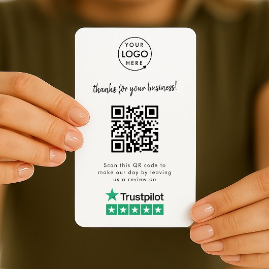 Carte De Visite Critiques Trustpilot | Business Review Link QR Cod