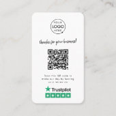 Carte De Visite Critiques Trustpilot | Business Review Link QR Cod (Devant)