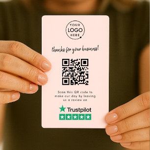 Carte De Visite Critiques Trustpilot   Business Review Us Pink QR