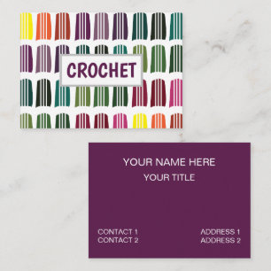 Carte De Visite Crochet coloré tricot fil motif Crochet