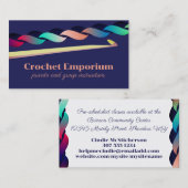 Carte De Visite crochet crochet points de couture fil artisanal cl (Devant / Derrière)