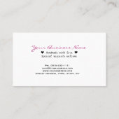 Carte De Visite Crochet et Tricot rose chaud (Dos)