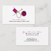 Carte De Visite Crochet et Tricot rose chaud (Devant / Derrière)