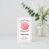 Carte De Visite Crochet / Knit Pink Fer artisanal (Debout devant)