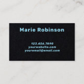 Carte De Visite Crochet moderne Bonjour Noir Bleu clair (Dos)